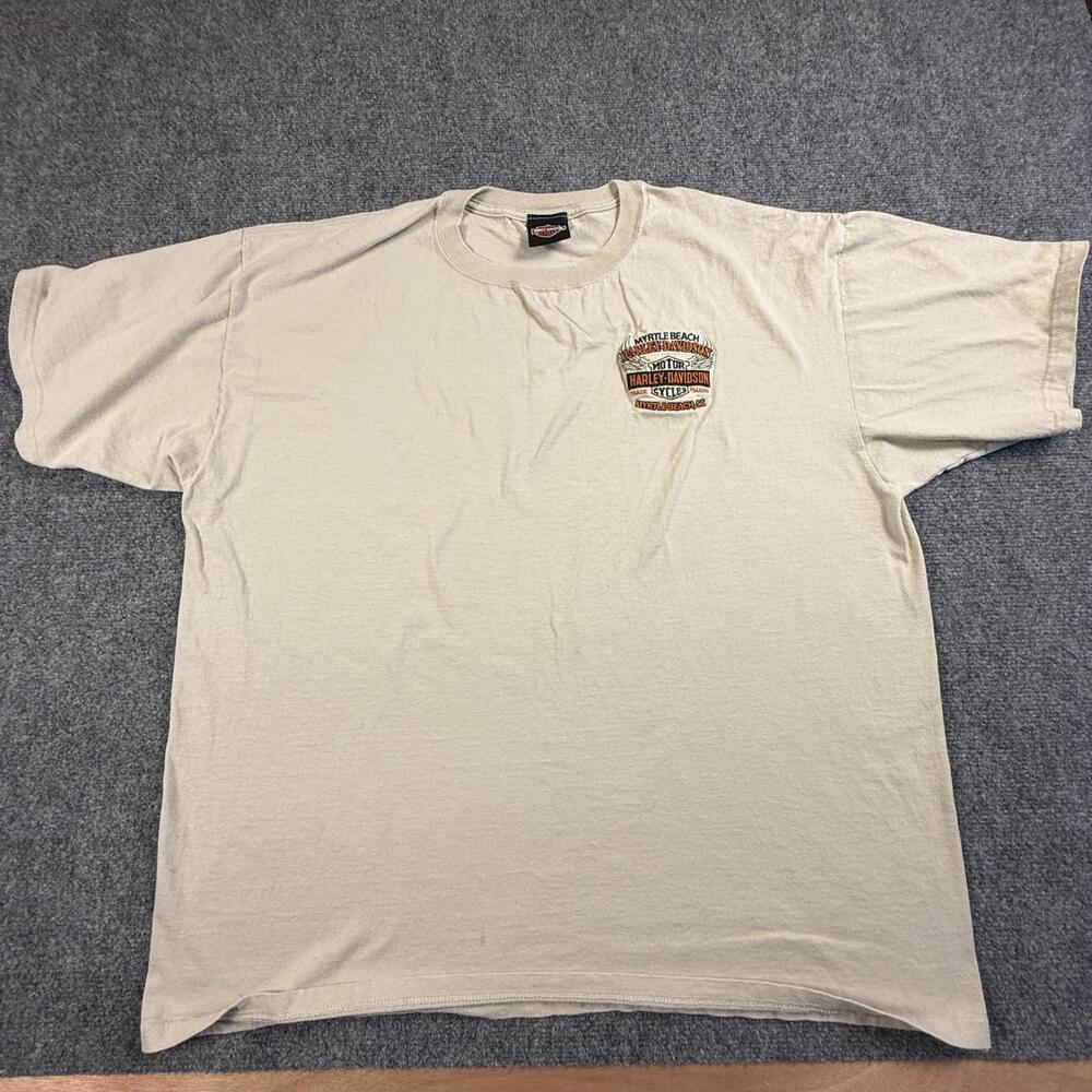 Harley-Davidson Vintage Beige Myrtle Beach‎ T-Shirt Mens 2XL 1863